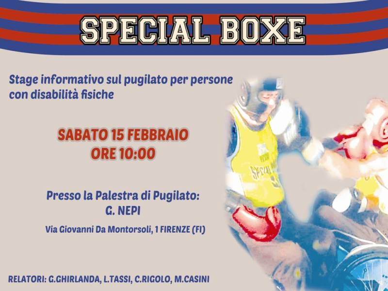 Special Boxe: Il 15 Febbraio a Firenze Stage Informativo sulla Boxe per Persone diversamente Abili