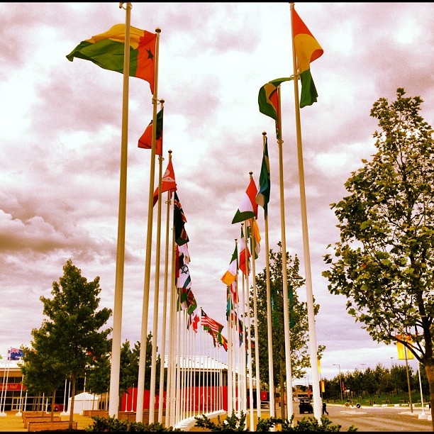 Flags_inside_the_Olympic_Village