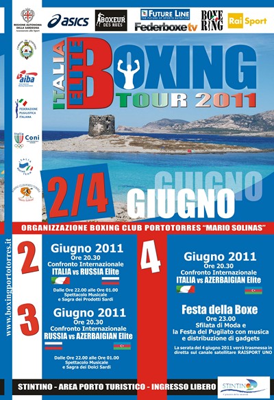 ITALIA BOXING TOUR 2011. Mercoledì 31 maggio a Stintino la Conferenza Stampa di presentazione.