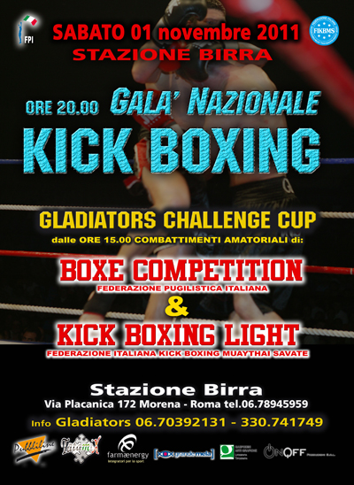 Torneo "Gladiators Callange Cup", Roma 1* Novembre 2011  "Stazione Birra"