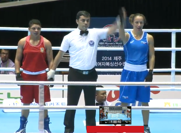#Jeju14 AIBA Women's World Boxing Championships: Davide nei quarti 54 Kg, la Mesiano in quelli 57Kg. Out Calabrese nei 48, Marenda nei 60 e Alberti nei 64