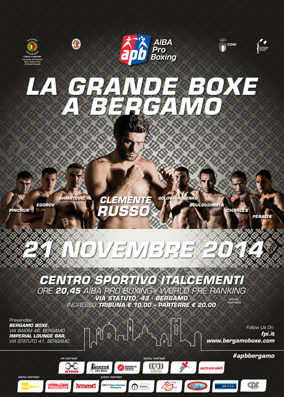 #APBBergamo - il 21 Novembre a Bergamo torna la grande Boxe APB con Russo protagonista - Giovedì 13 anteprima - Giovedì 20 Conferenza Stampa 