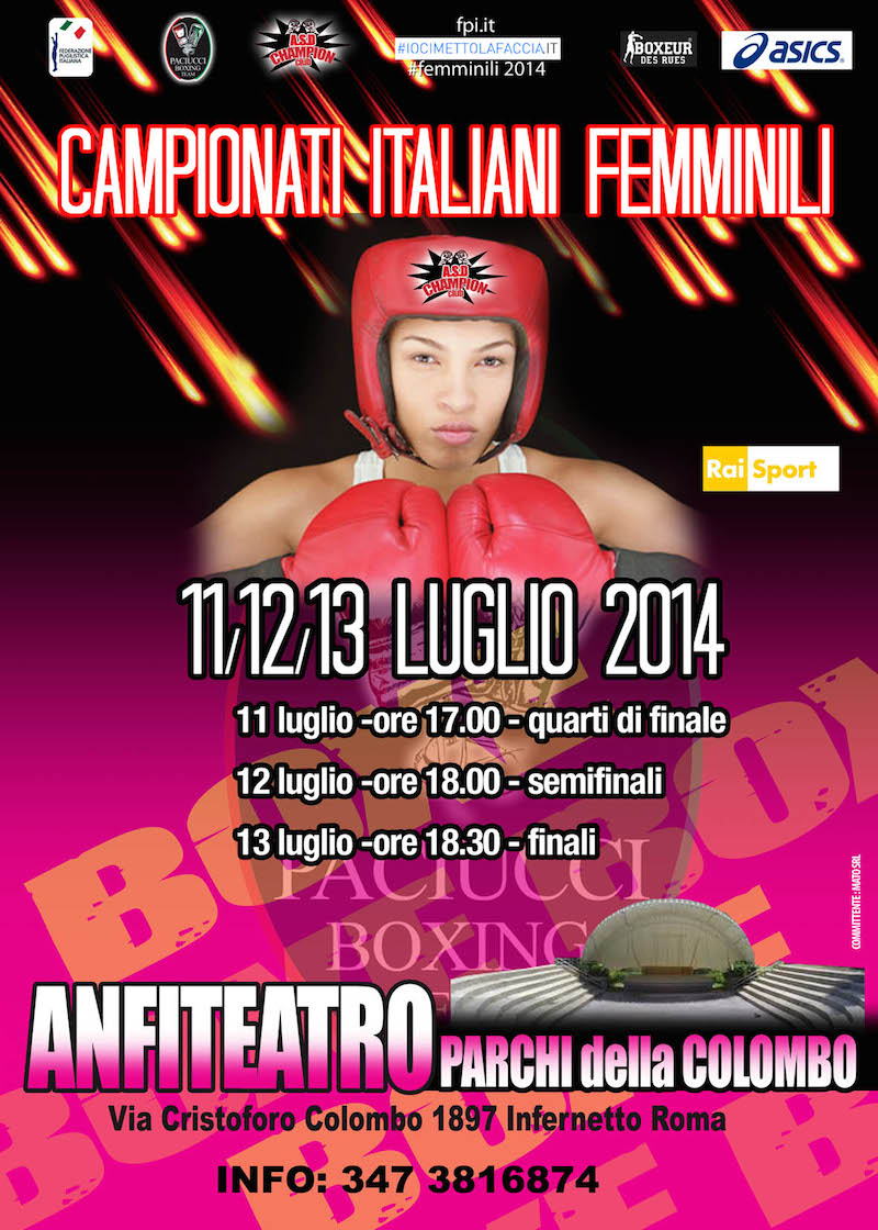 Campionati Italiani Femminili Elite 1°-2° Serie Roma 2014: Boxer categorie 69-75-81 +81 Kg