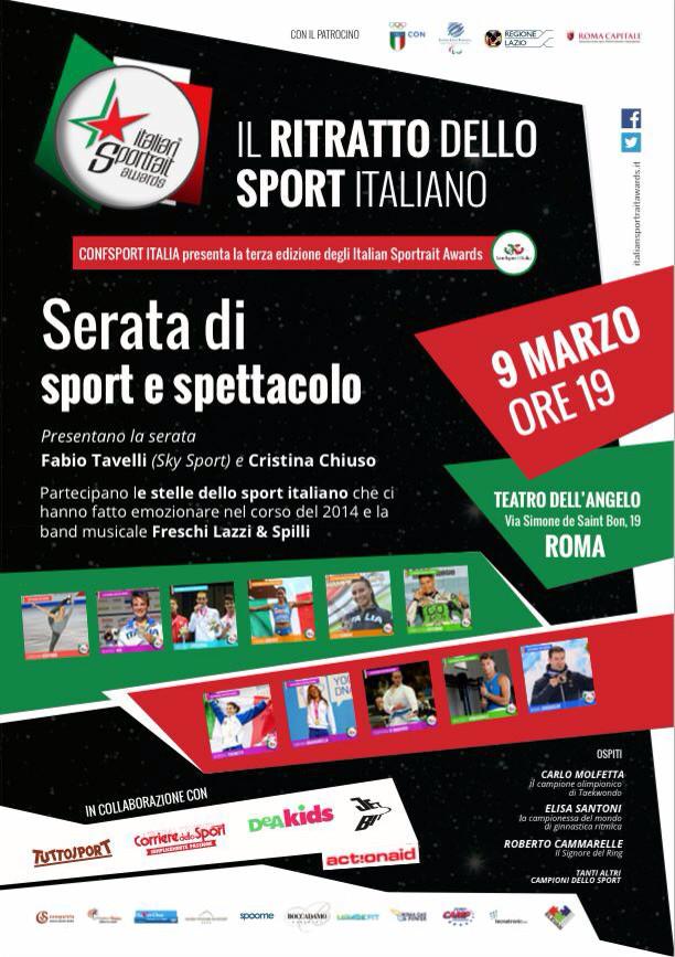 #ItalianSportraitAwards 2015 - Arecchia in corsa per il premio nella categoria "Rivelazione Uomini" - Il 9 Marzo a Roma la Cerimonia di Premiazione