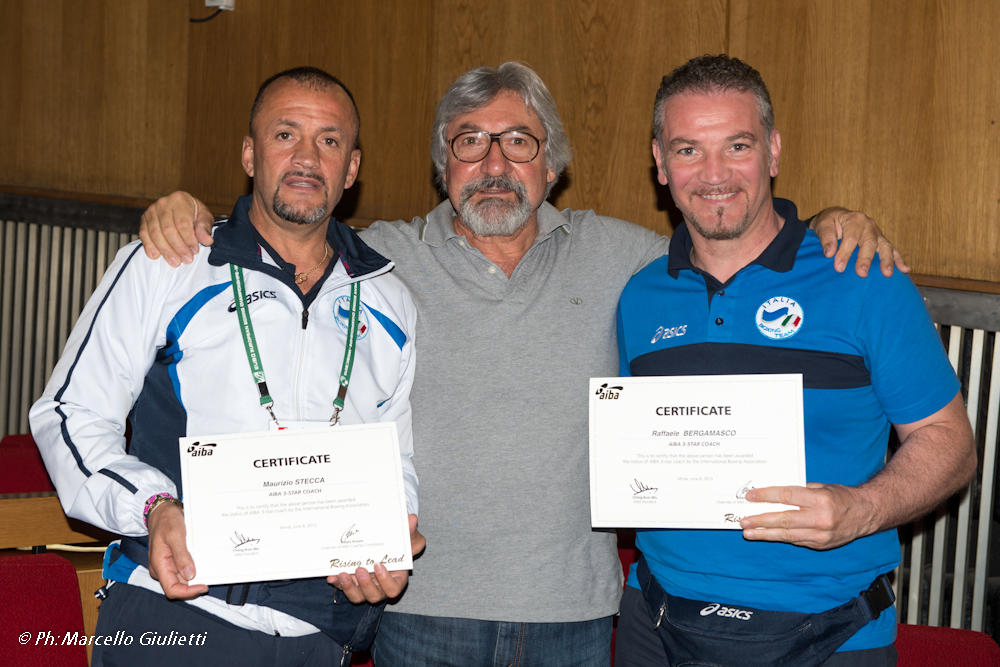 69 Maurizio Stecca e Raffaele Bergamasco Maestri 3 stelle Con il Team Leader Massimo Scioti  Camp Eu 2013-5984