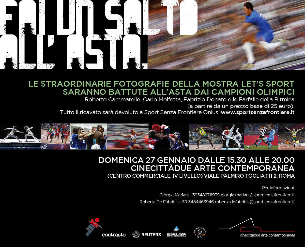 Domenica 27 Gennaio chiusura asta Benefica Let's Sport: 80 foto di Campioni Olimpici tra cui quelle di Roberto Cammarelle