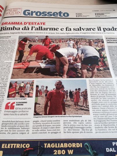 Simone Giorgetti, Pugile della Fight Gym di Grosseto, salva la vita a un bagnate sulle spiagge del grossetano