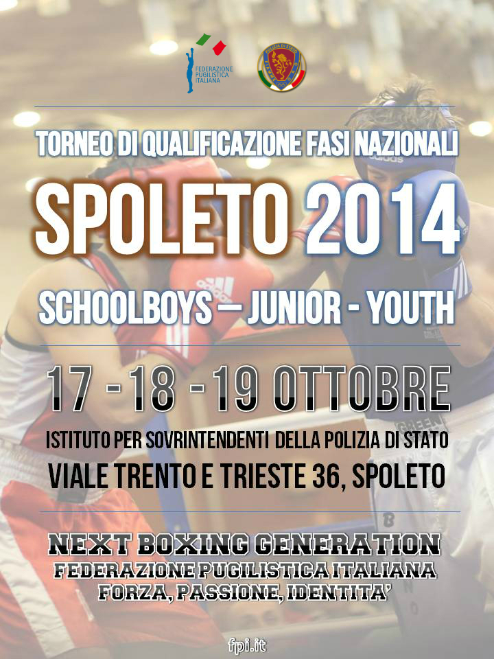 Torneo di Qualificazione Finali Nazionali SchoolBoy-Junior-Youth: Info ed Elenco partecipanti alla Kermesse di Spoleto 17-19 ottobre