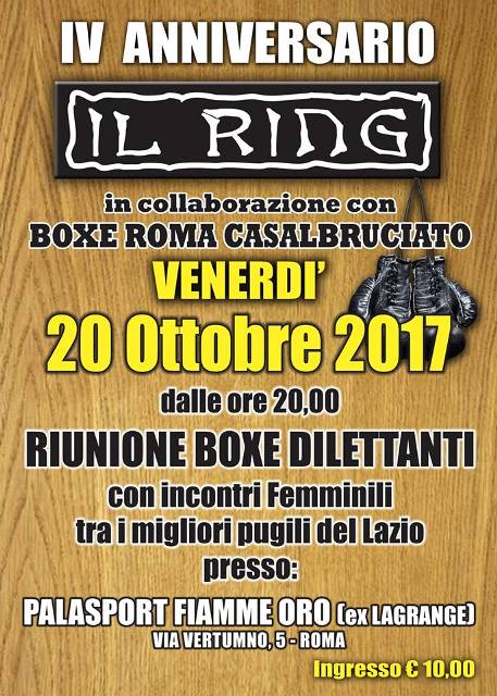Domani a Roma riunione de "Il Ring" e la la Boxe Roma Casalbruciato