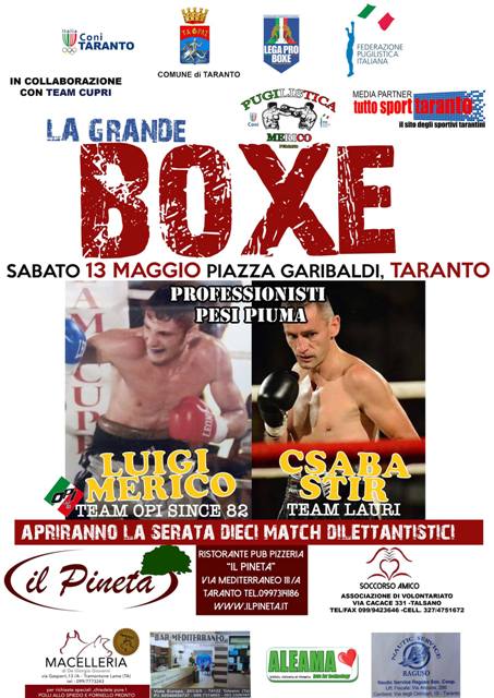 Merico - Stir: la grande boxe professionistica torna a Taranto