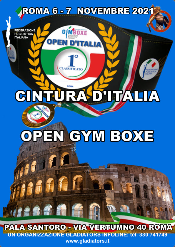 Il 6/7 Novembre p.v. a Roma Il Torneo Open d'Italia di Gym Boxe - INFO E MODALITA' DI PARTECIPAZIONE