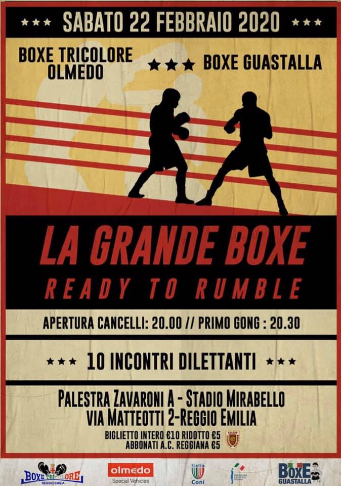Sabato 22 Febbraio Grande serata di Boxe a Reggio Emilia 