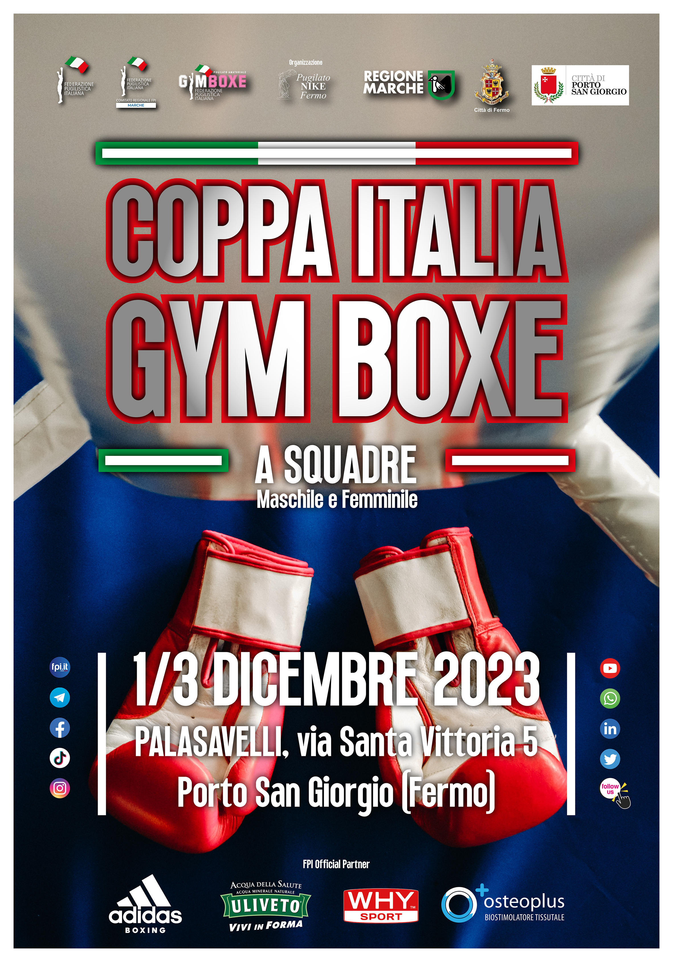 COPPA ITALIA A SQUADRE GYM BOXE 2023 - Fermo 1-3 dicembre p.v.