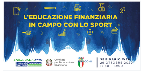 "L'educazione finanziaria in campo con lo sport", il 29 ottobre webinar di presentazione del corso 