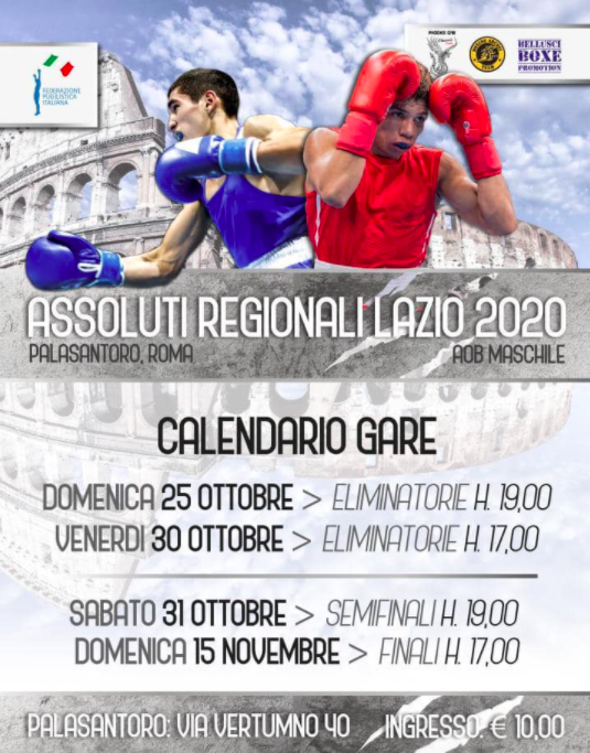 Le date della Fase CR Lazio dei Campionati Italiani ELite Maschili 2020 