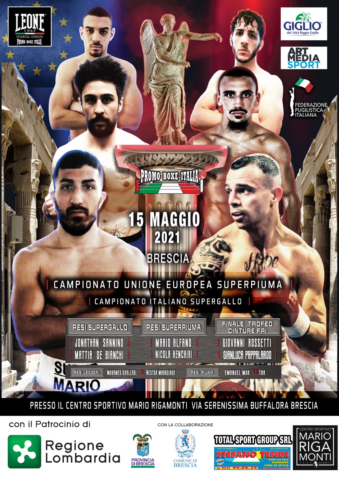 Brescia Boxing Night 15 Maggio 2021 - A sfidare Alfano  per UE Superpiuma sarà Henchiri 
