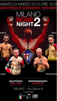 Il 23 marzo a Milano la 2° edizione della "Milano Boxe Night" 