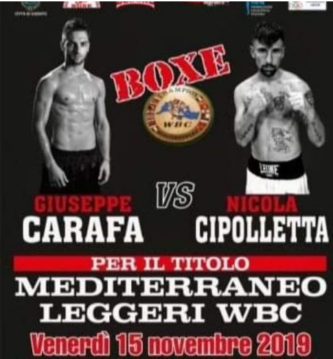 Il 15 Novembre a Ugento Carafa vs Cipolletta per il Titolo Mediterraneo Leggeri WBC - Info Sottoclou  #ProBoxing