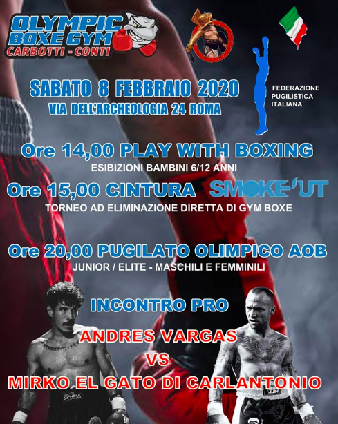 Il prossimo 8 Febbraio a Roma grande evento di Boxe amatoriale, AOB e PRO 