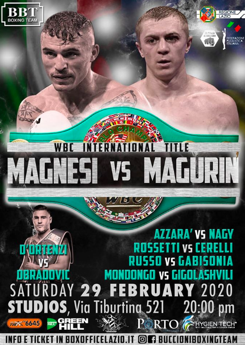 Il 29 Febbraio a Roma Magnesi vs Magurin per il Titolo Int. Silver WBC Superpiuma - INFO TICKET 