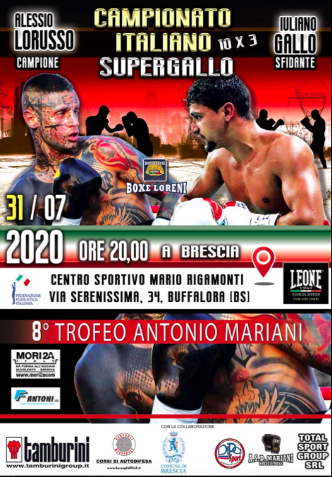 CAMPIONATO ITALIANO SUPERGALLO  Lorusso e Gallo si contendono la cintura tricolore sul ring di Brescia