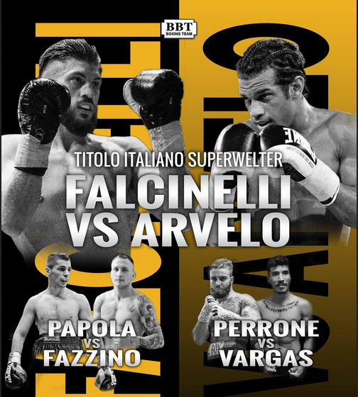 Il 20 Febbraio ad Anguillara (RM) Falcinelli vs Segura per la Cintura Italiana Superwelter