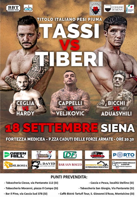 Siena Boxing Night: 7 giorni alla sfida per il titolo Italiano Piuma tra Tassi e Tiberi 