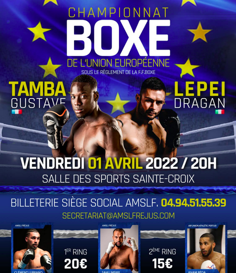 Il 1 APRILE a Frejus (Francia) Lepei vs Tamba per il Titolo UE Supermedi