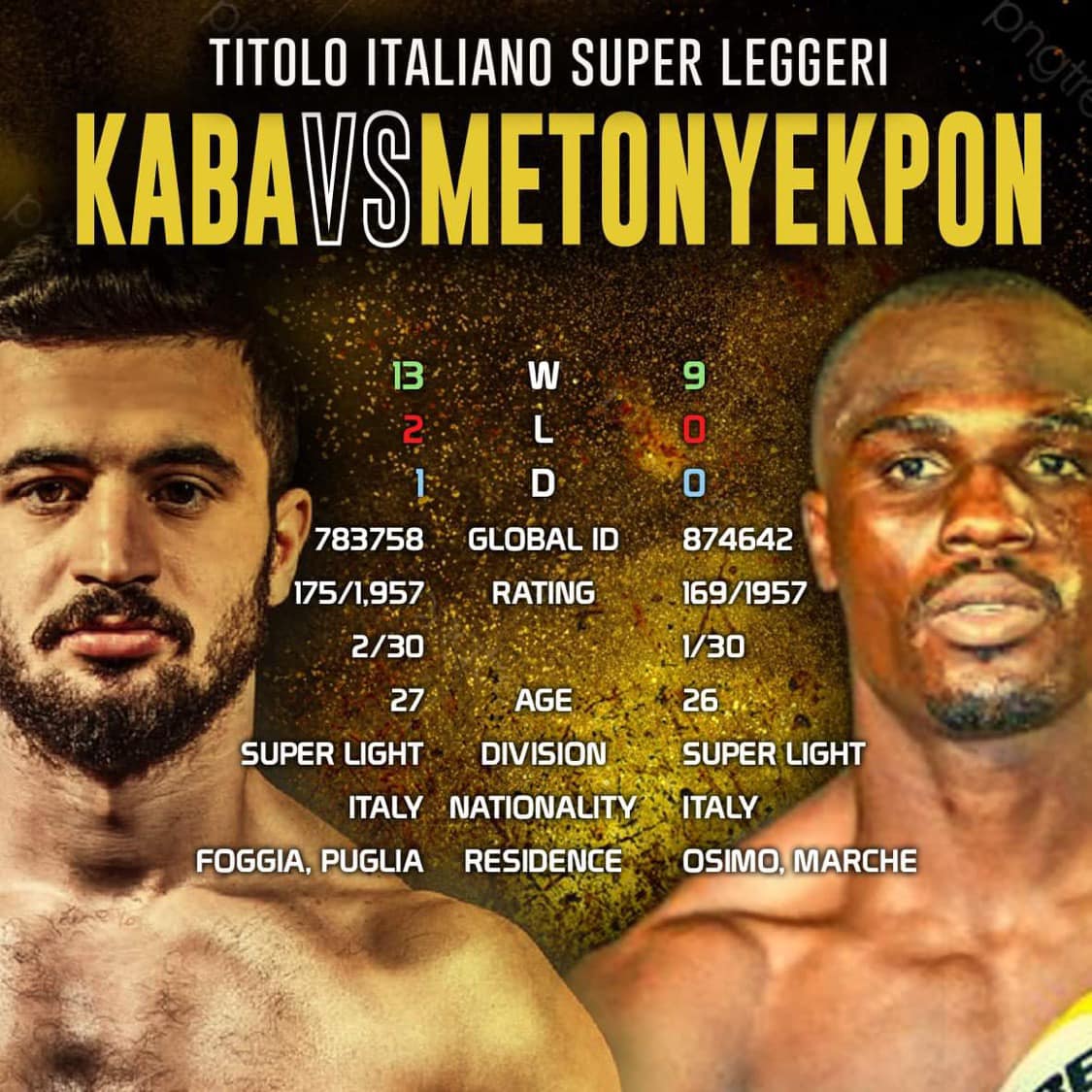 Osimo Boxing Night: il 26 Marzo Kaba vs Metonyekpon per il TITOLO ITALIANO dei SuperLeggeri