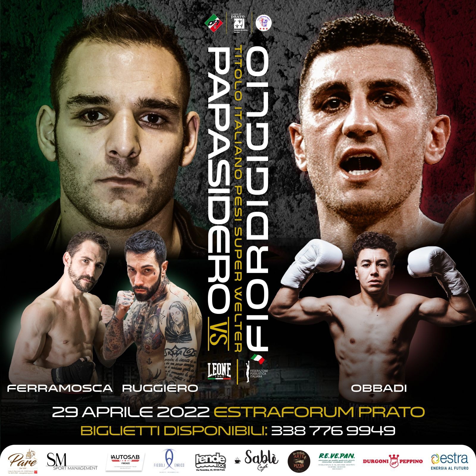 Fight Week - Venerdì 29 la Prato Boxing Night: Main Event Papasidero vs Fiordigiglio per l'Italiano dei Superwelter
