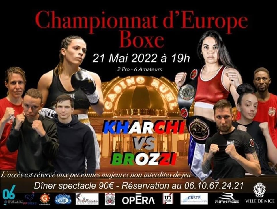 Il 21 Maggio a Nizza la Brozzi sul ring per la Cintura Europea dei Piuma