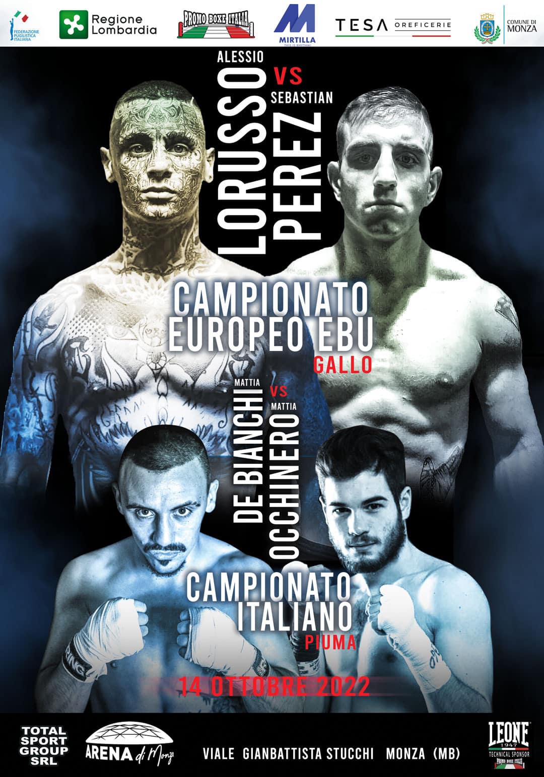 Monza Boxing Night: il 14 ottobre la grande serata Promo Boxe Italia con due Titoli in Palio