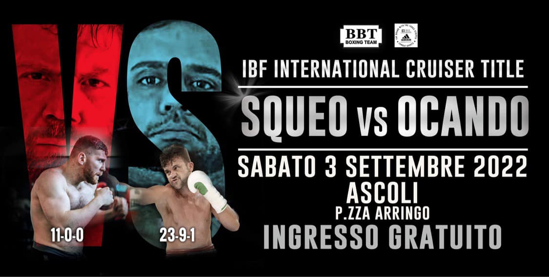 Una settimana alla sfida Squeo vs Ocando per il titolo IBF int. Cruiser 