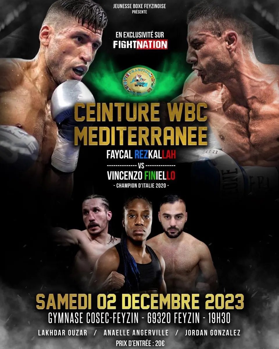 il 2 dicembre a Lione Vincenzo Finiello sul ring per il WBC Mediterraneo Superleggeri 