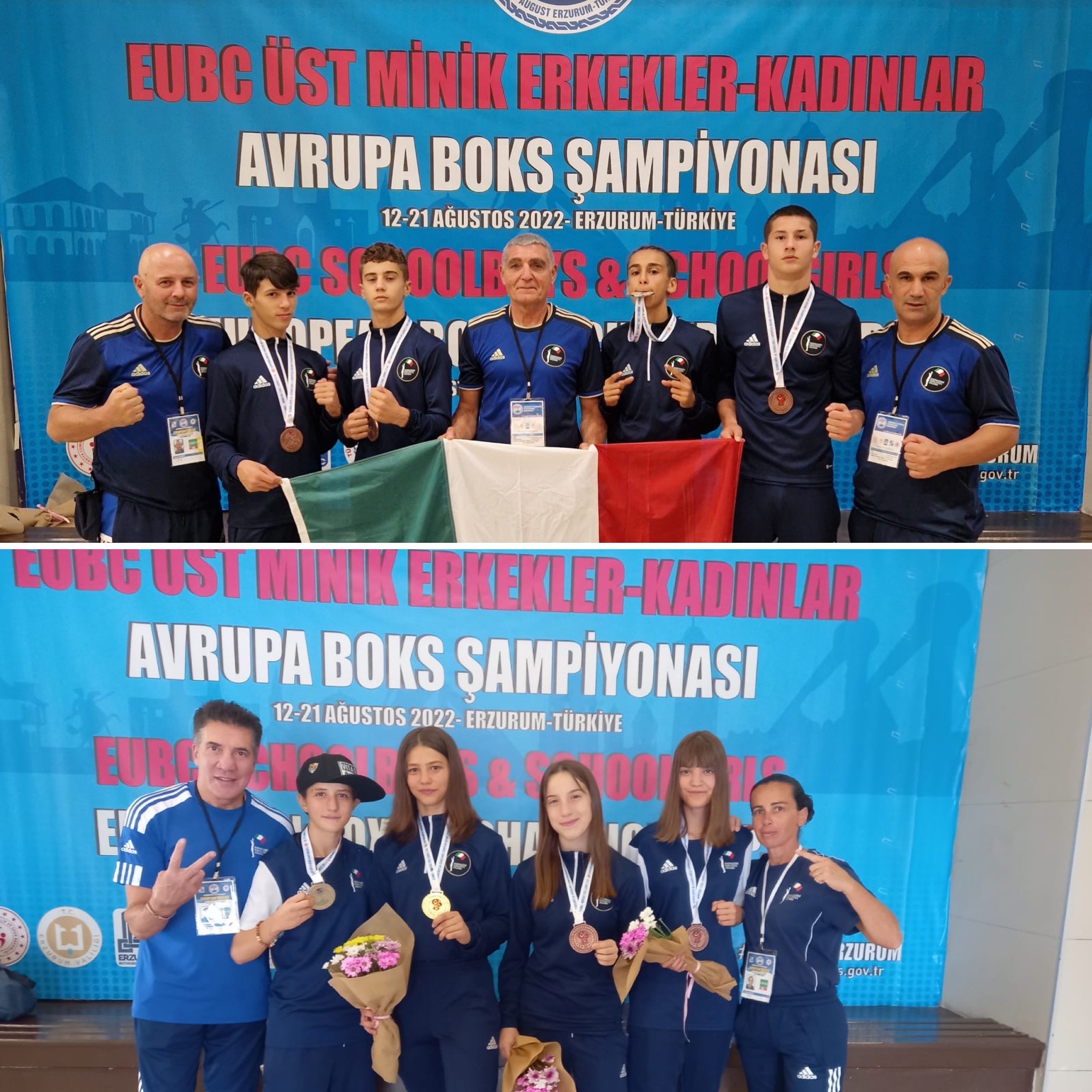 EuroSchoolBoy/Girl Erzurum 2022 - 1 Oro, 2 Argenti e 5 Bronzi per l'Italia Boxing Team 
