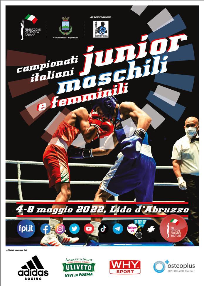A Roseto degli Abruzzo dal 4 all'8 Maggio i Campionati Italiani Junior M/F 2022 