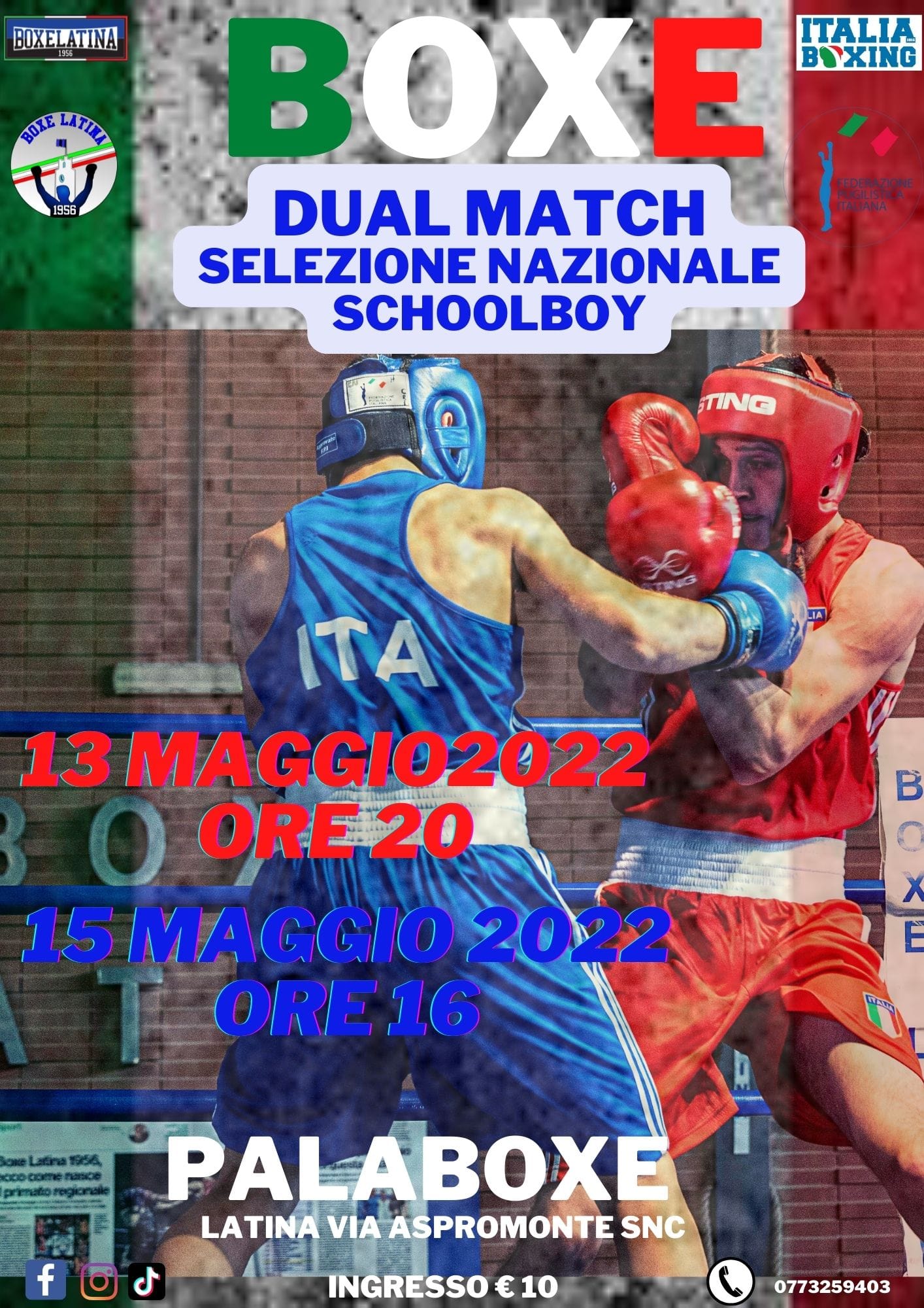 dal 13 al 15 Maggio a Latina una due Giorni di Dual Match per gli Azzurrini Schoolboy 