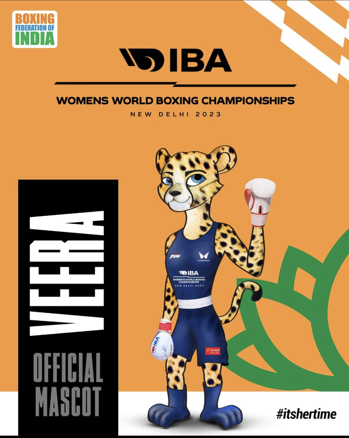 3 Giorni all'inizio del Mondiali Femminili New Delhi 2023 - Mascotte del Torneo il Ghepardo Veera