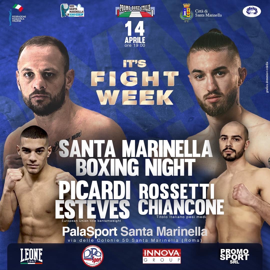 Fight Week: il prossimo 14 Aprile la Santa Marinella Boxing Night organizzata dalla Promo Boxe Italia 