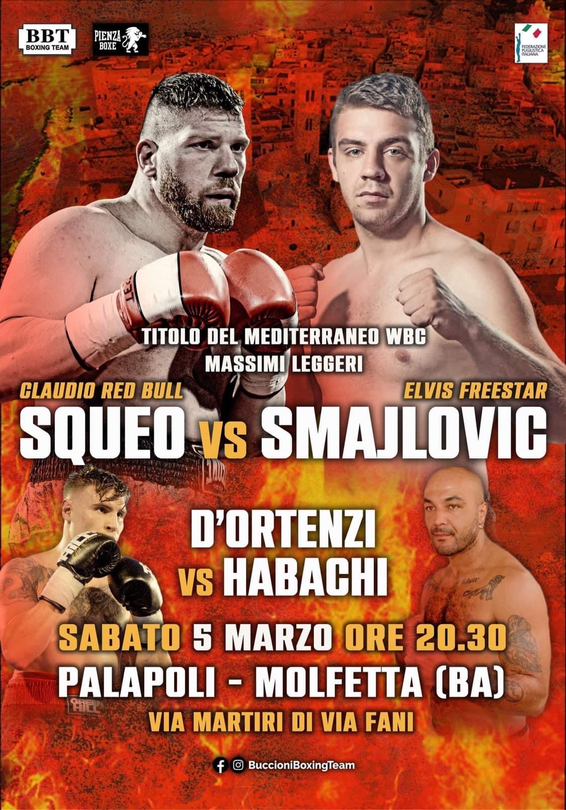 Il 5 marzo a Molfetta Squeo vs Smajlovic per il Mediterraneo WBC Cruiser