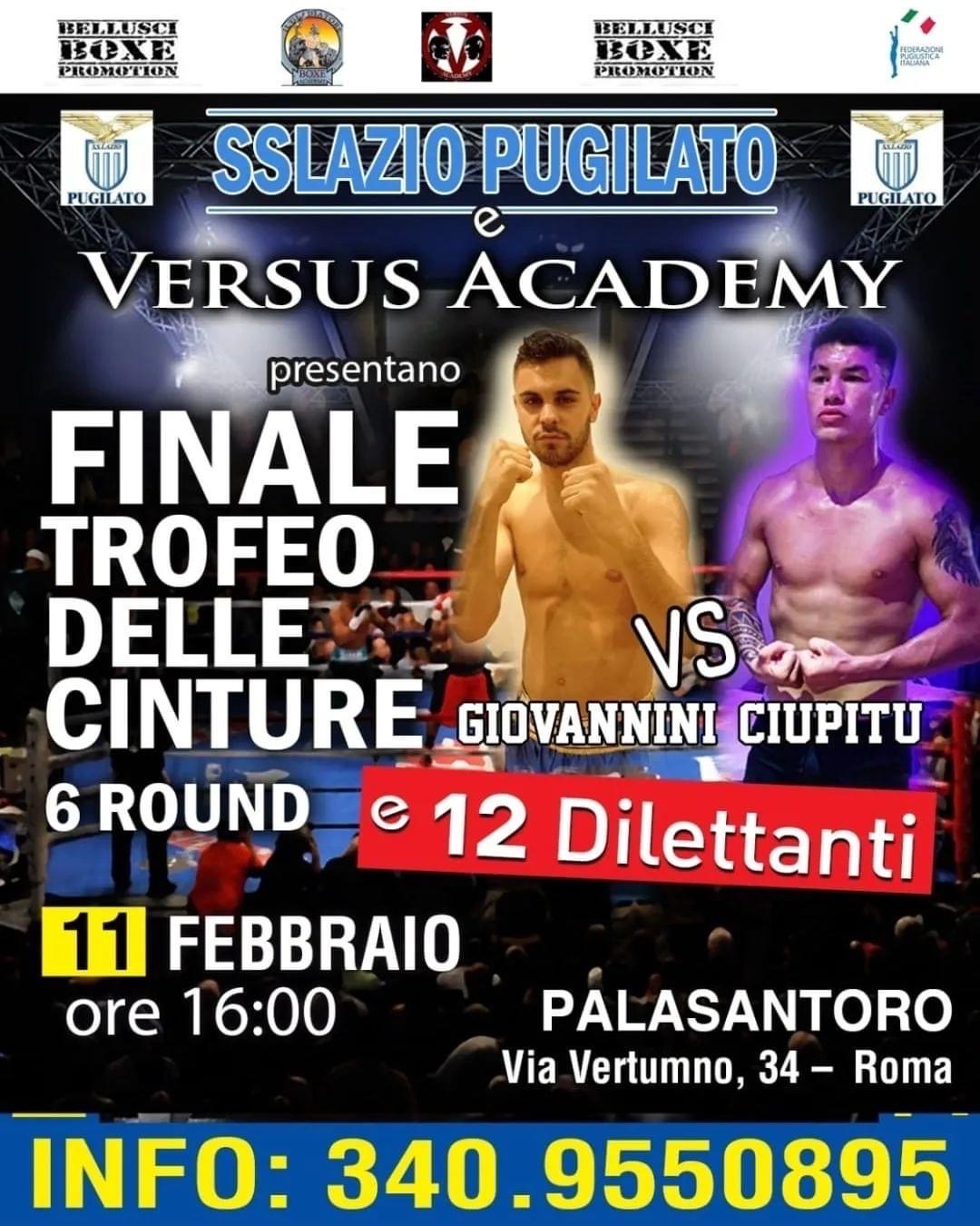 11 Febbraio a Roma Ciupitu vs Giovannini - Finale Mediomassimi IV Trofeo Cinture FPI