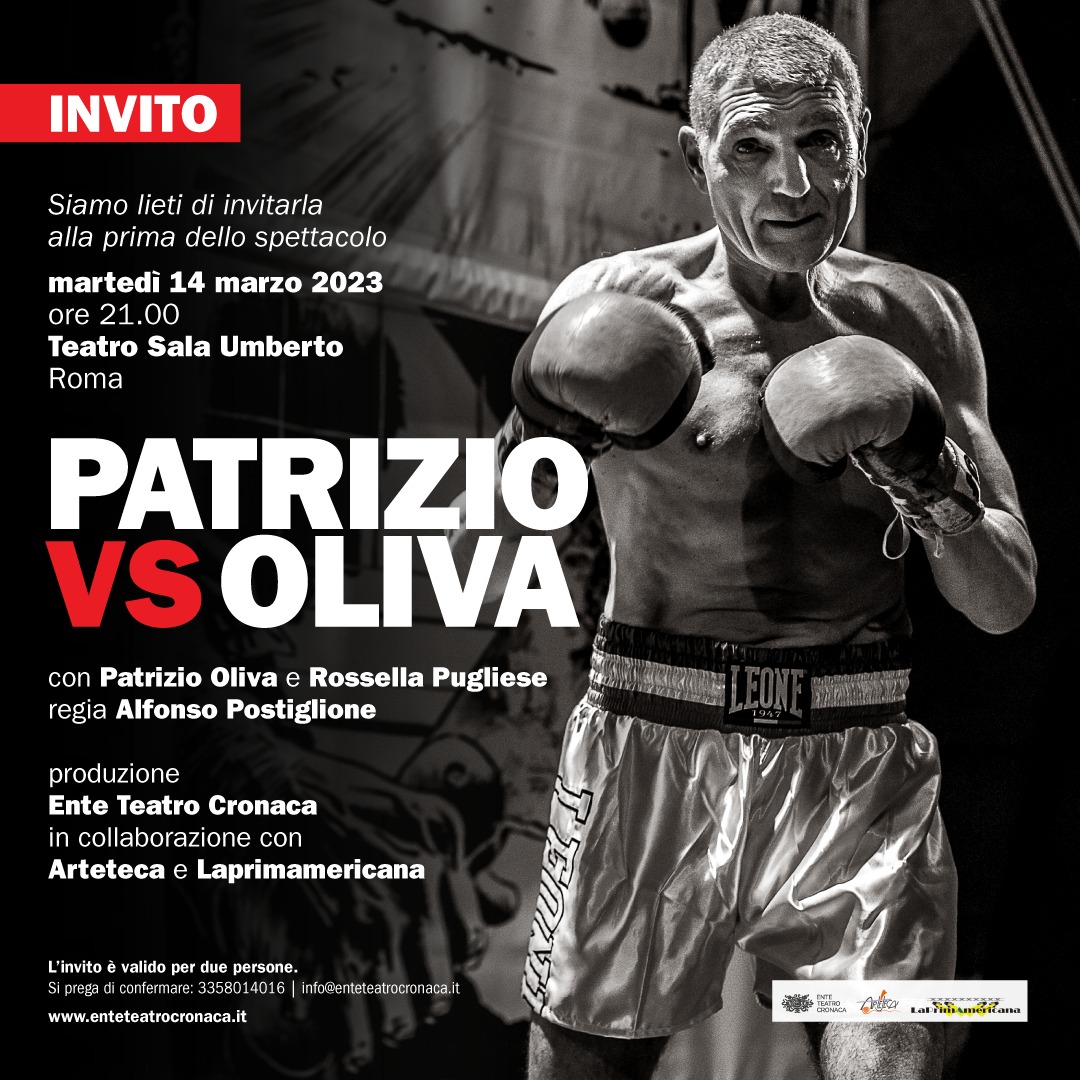 Il 14 Marzo a Roma la prima dello spettacolo teatrale Patrizio vs Oliva 
