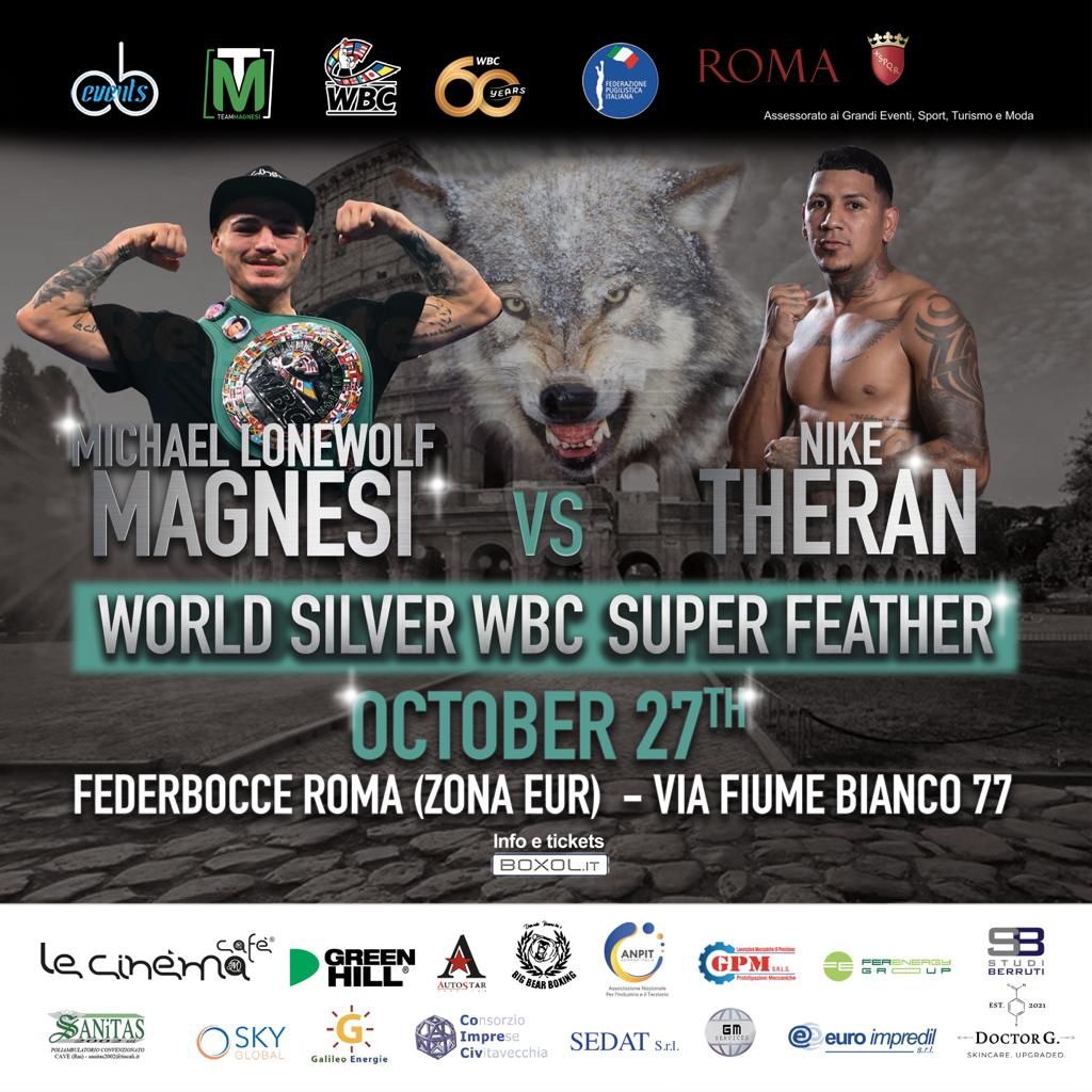 Il 27 Ottobre a Roma Michael Lonewolf Magnesi vs Theran per il Titolo WBC Silver Superpiuma Mondiale