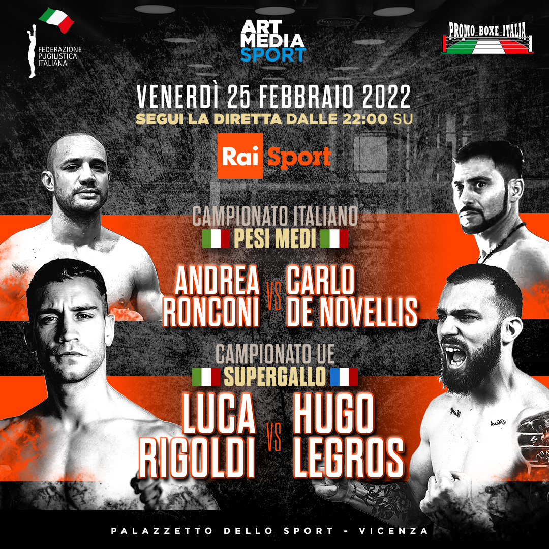 Vicenza Boxing Night 25/2/2022: GRANDE BOXE PRO IN DIRETTA RAISPORT H 22