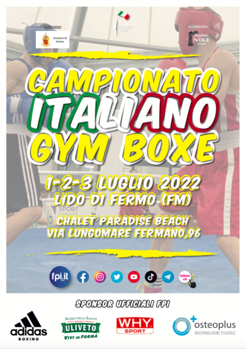 Campionato Italiano Gym Boxe 2022 - Lido di Fermo 1-3 luglio pv