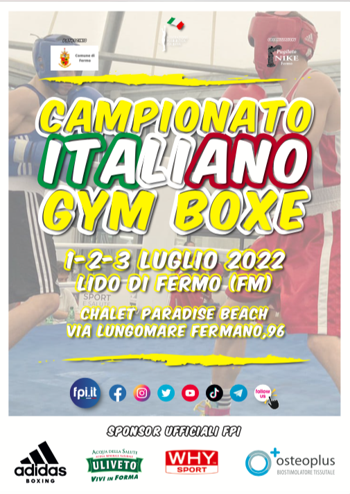 Campionato Italiano Gym Boxe 2022 - Lido di Fermo 1-3 Luglio: ELENCO PARTECIPANTI E SORTEGGI 