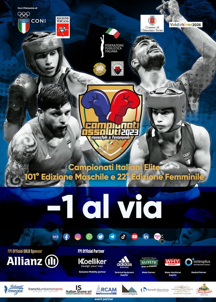 Campionati Italiani Assoluti M/F 2023 -  DOMANI 9/12 IL VIA A Chianciano Terme - INFO DIRETTA STREAMING & TV