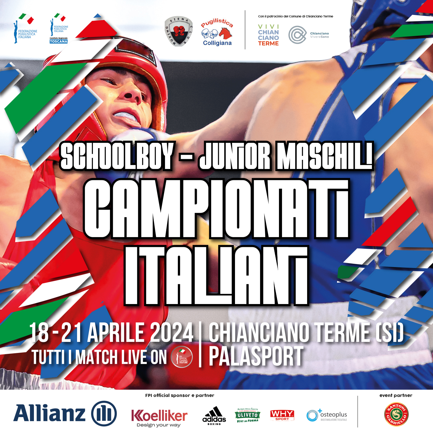 Campionati Italiani Schoolboy Junior 2024: Da domani al 21 Aprile più di 200 boxer sul ring di Chianciano Terme (SI) 