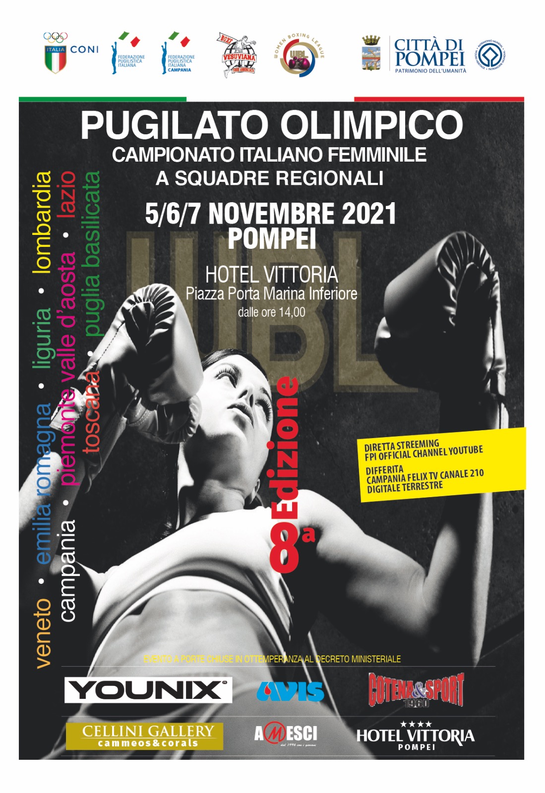 WBL 2021 - Pompei dal 5 al 7 Novembre: INFO PROGRAMMA MATCH & LIVESTREAMING 