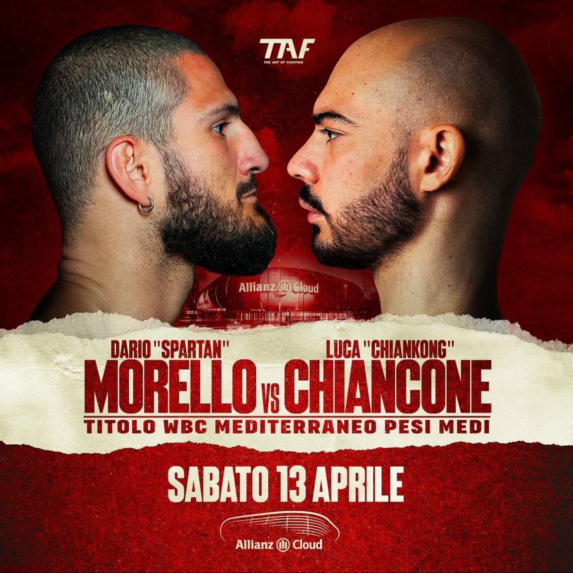 IL 13 APRILE A MILANO MORELLO VS CHIANCONE PER IL WBC MEDITERRANEO DEI MEDI 